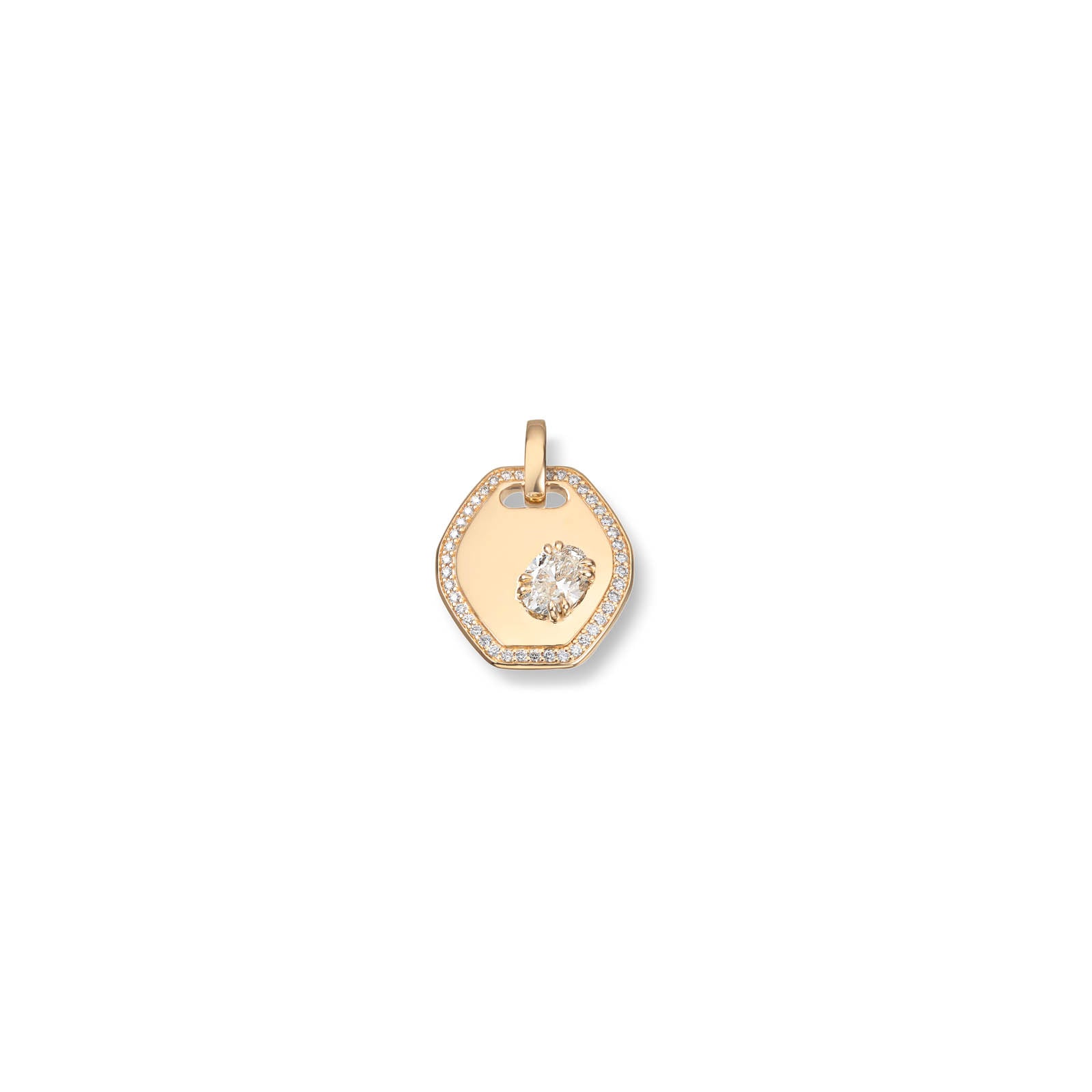 The solitaire gold petite medallion