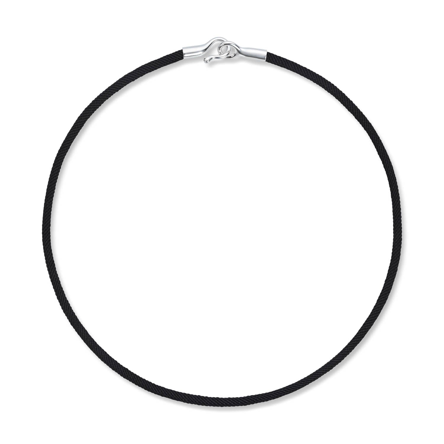 The black cord necklace silver