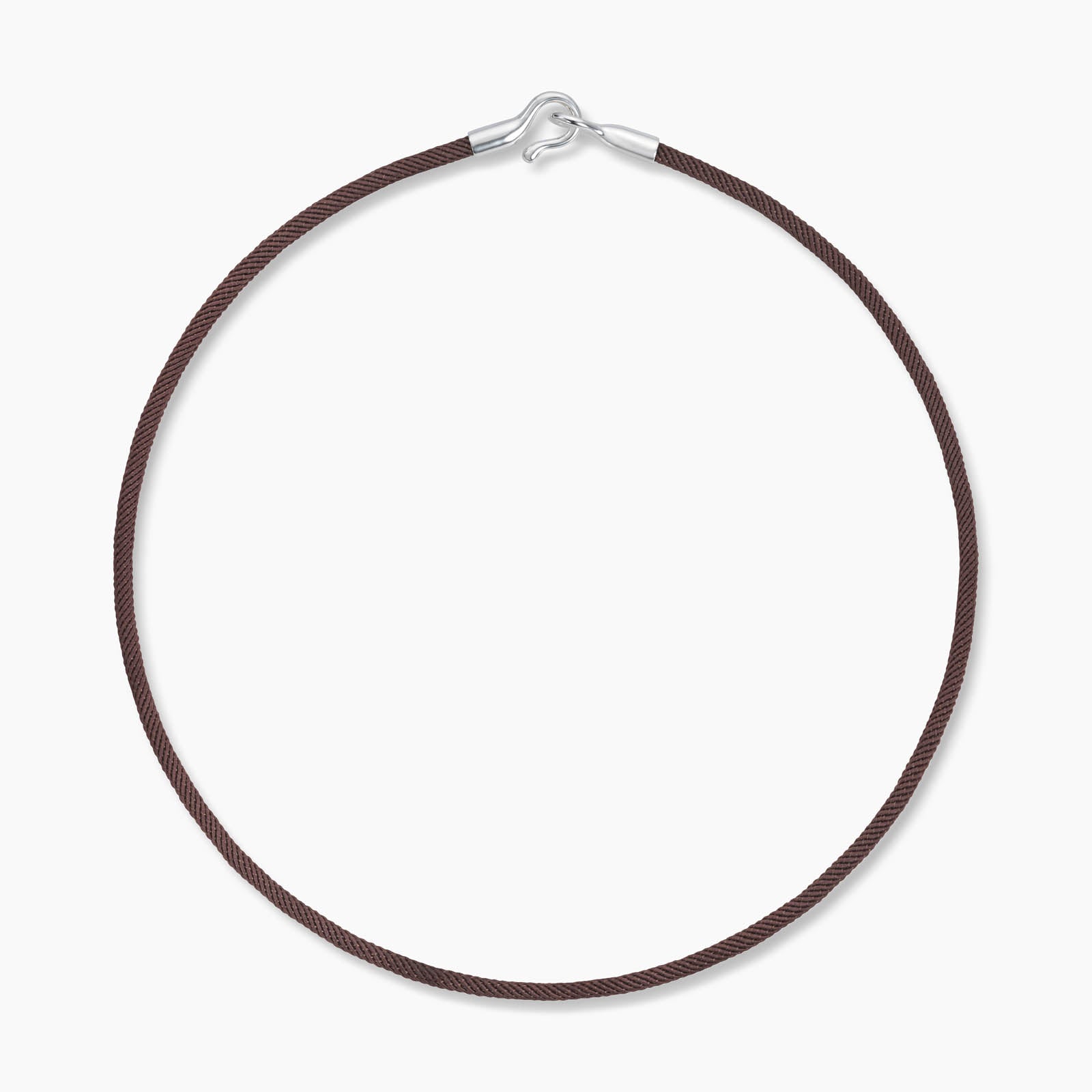 The borwn cord necklace silver
