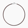 The borwn cord necklace silver