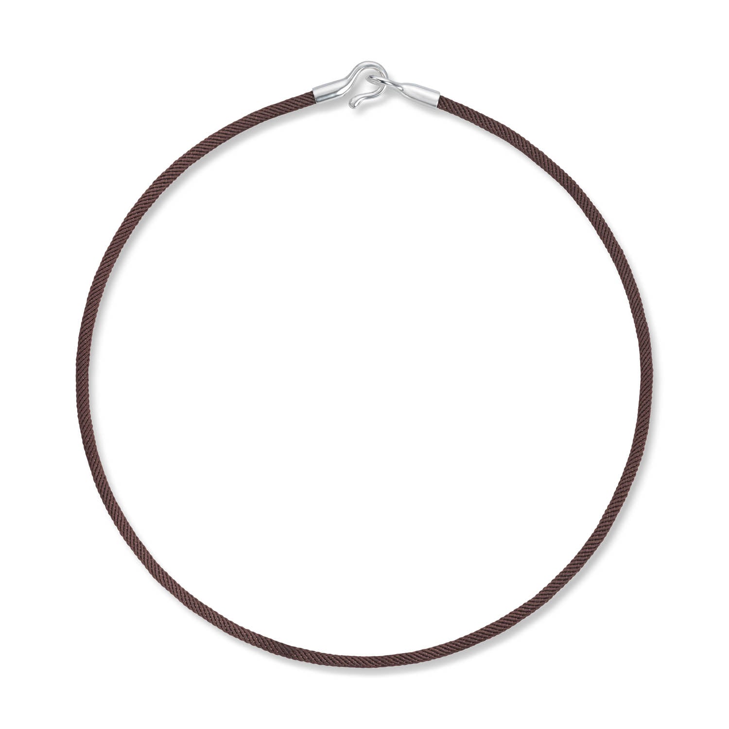 The borwn cord necklace silver