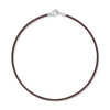 The borwn cord necklace silver