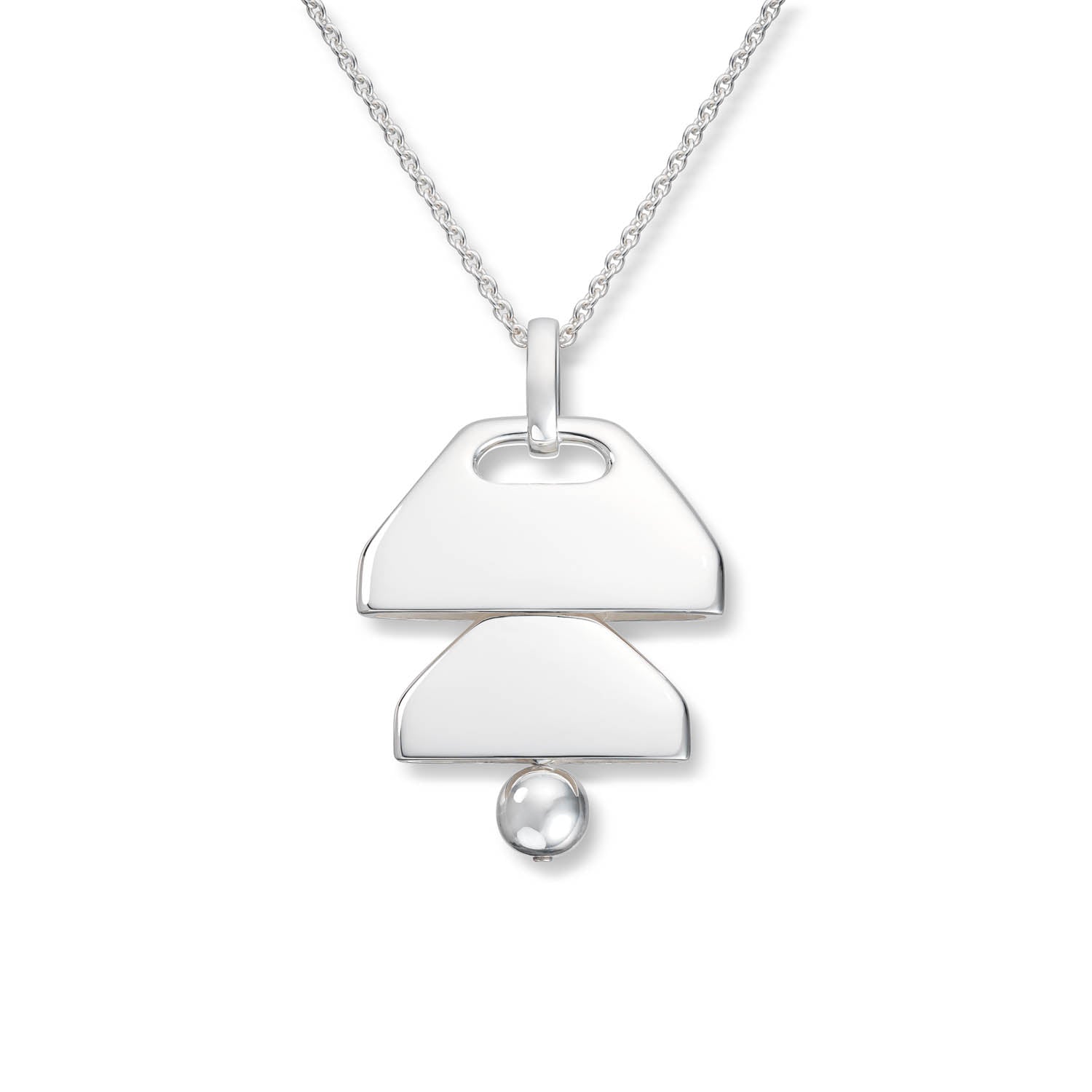 The silver double bell pendant