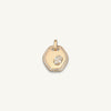 The gold petite solitaire medallion