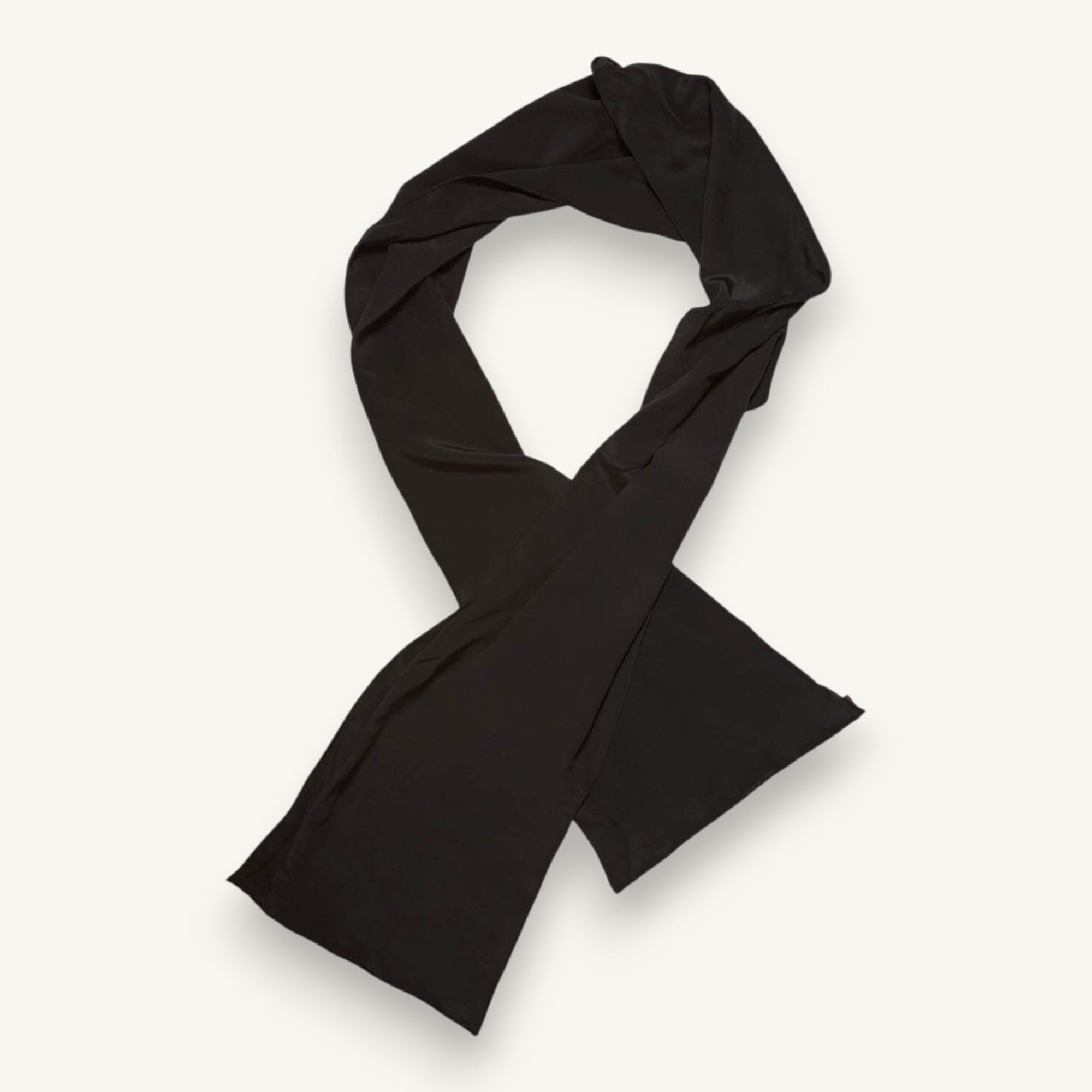 The black maxi silk scarf