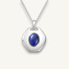 The silver grande lapis lazuli medallion