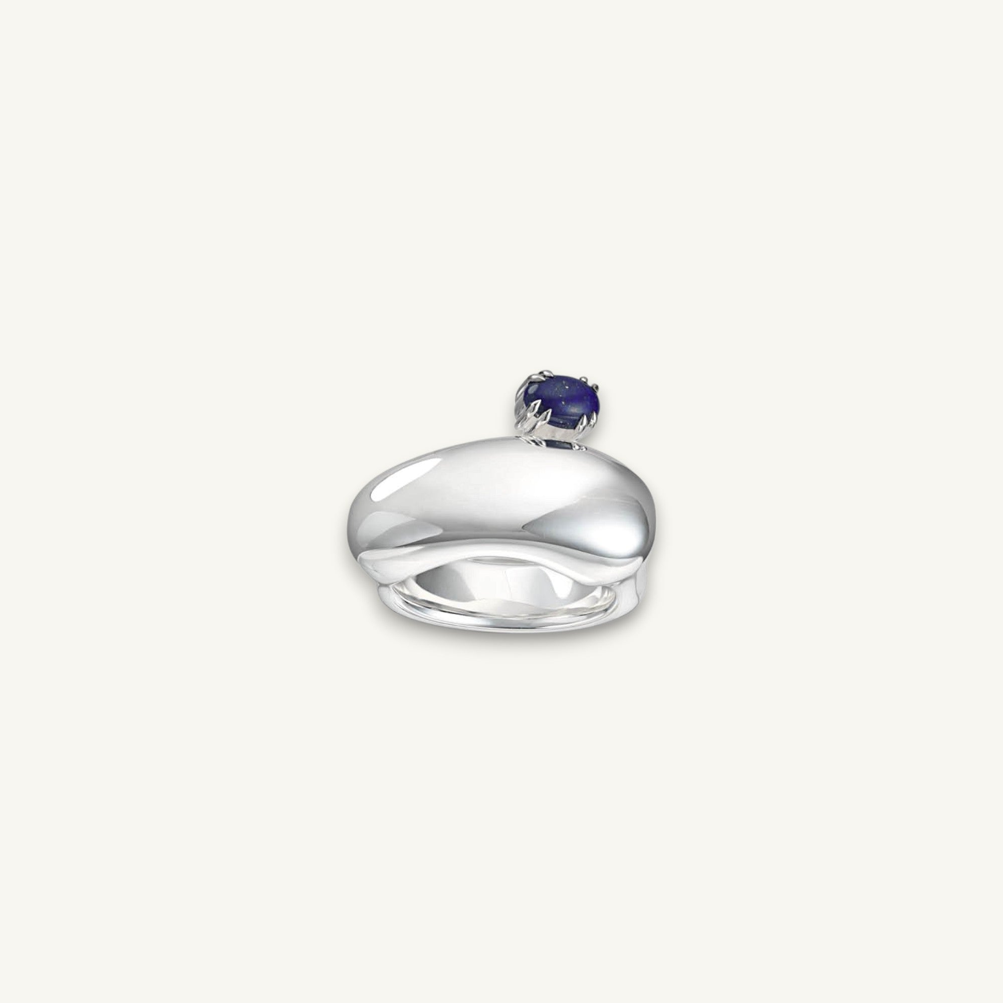 The silver grande lapis lazuli oval ring