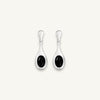 The silver onyx balloon earrings